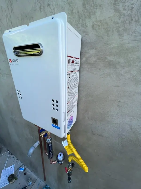 Tankless water heater installation for Casta del Sol homes